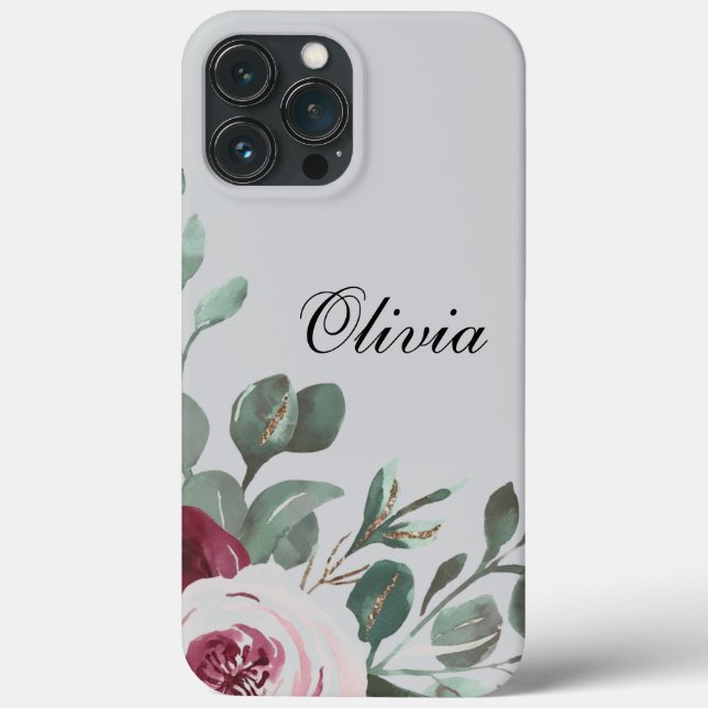 Funda De Case-Mate Para iPhone Rosa rosa burdeos moderno y elegante (Reverso )