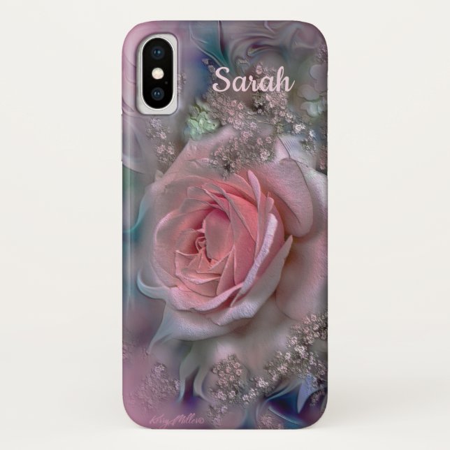 Funda De Case-Mate Para iPhone Rosa rosa elegante (Reverso)