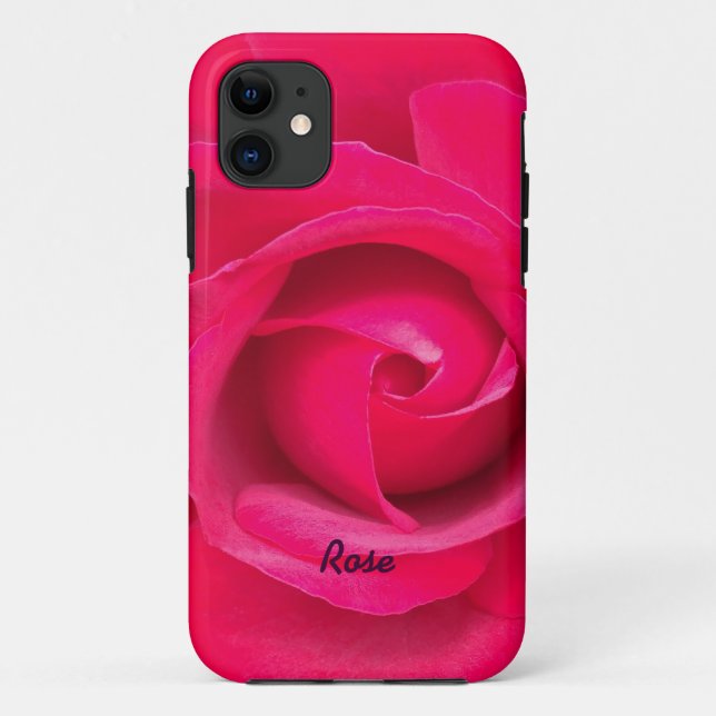 Funda De Case-Mate Para iPhone Rosa Rosa Roja Romántica Personalizada (Reverso)
