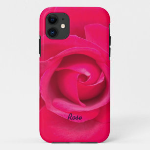 Funda Para iPhone 11 Rosa Rosa Roja Romántica Personalizada
