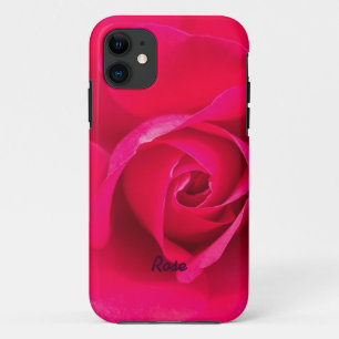 Funda Para iPhone 11 Rosa Rosa Roja Romántica Personalizada v2
