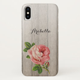 Funda Para iPhone X Rosa Rosa Rosa Rosa Rosa Rosa Rústica De Madera Rú