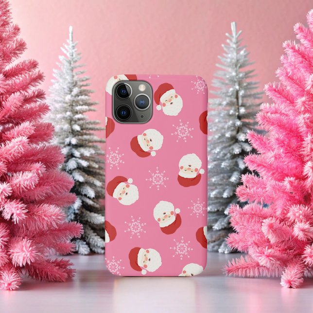 Funda De Case-Mate Para iPhone Rosa Santa 2 (Pink Santa iPhone Case)