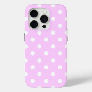 Funda Para iPhone 15 Pro Rosa Vintage - Color Hermoso Con Puntos De Polka