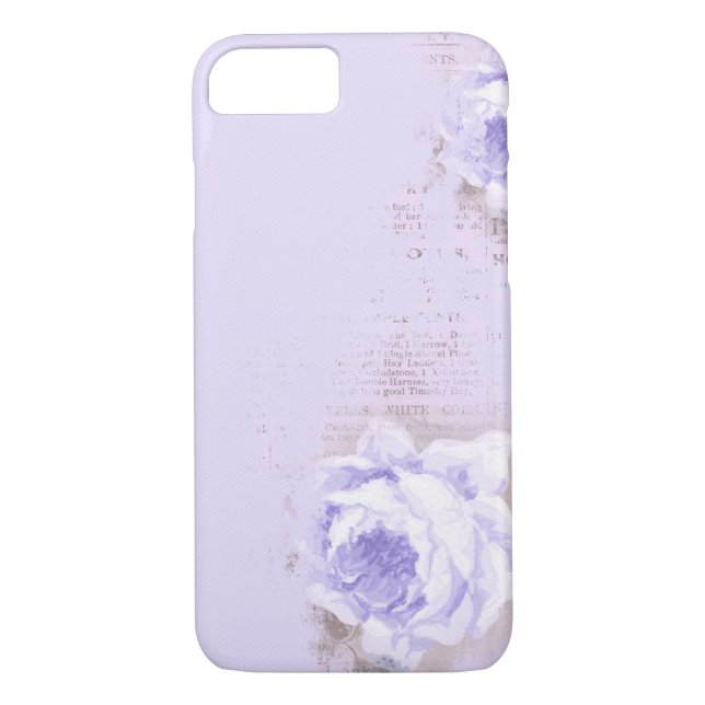 Funda De Case-Mate Para iPhone rosa violeta en periódico antiguo (Reverso)