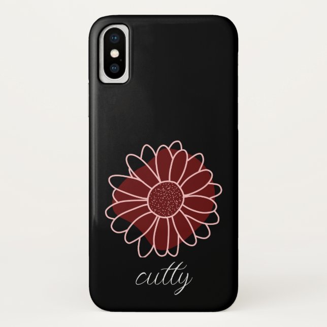 Funda De Case-Mate Para iPhone Rosa y marrón negro girasol (Reverso)