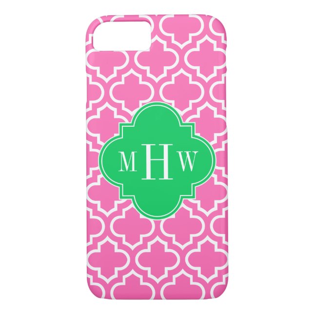 Funda De Case-Mate Para iPhone Rosado caliente Marruecos #6 Verde Esmeralda 3I Mo (Reverso)