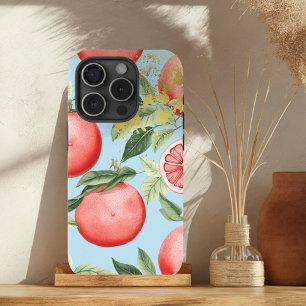 Funda Para iPhone 15 Rosado estético, azul pastel y pomelo de oro