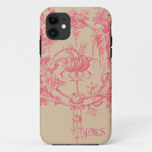 Funda Para iPhone 11 Rosado y moreno Toile