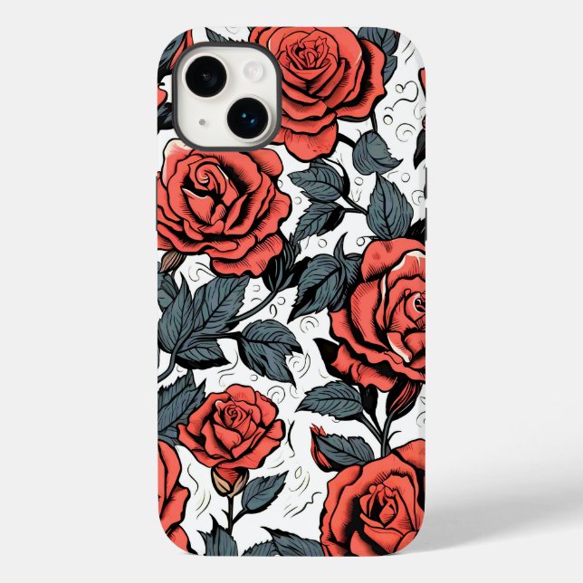 Funda De Case-Mate Para iPhone rosales rojas silvestres (Reverso )