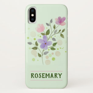 Funda Para iPhone X Rosario de Flores y Nombre Personalizado