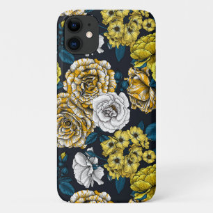 Funda Para iPhone 11 Rosas amarillos, blancos y bicolor con hojas azule