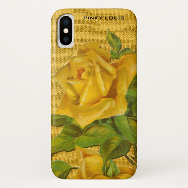Funda De Case-Mate Para iPhone Rosas amarillos imponentes en fondo amarillo de la (Reverso)