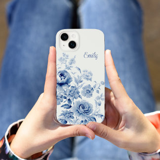 Funda Para iPhone 14 Plus De Case-Mate Rosas azul acuarela personalizados y encantadores