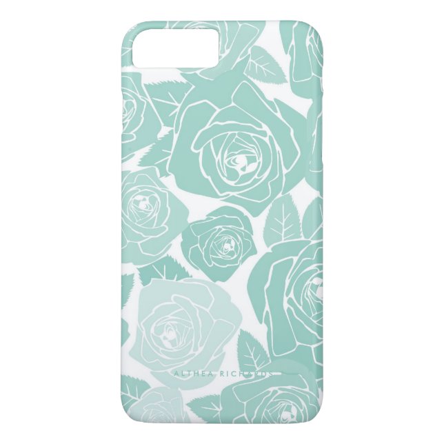 Funda De Case-Mate Para iPhone Rosas azules Pastel Funda iPhone 7 Plus personaliz (Reverso)