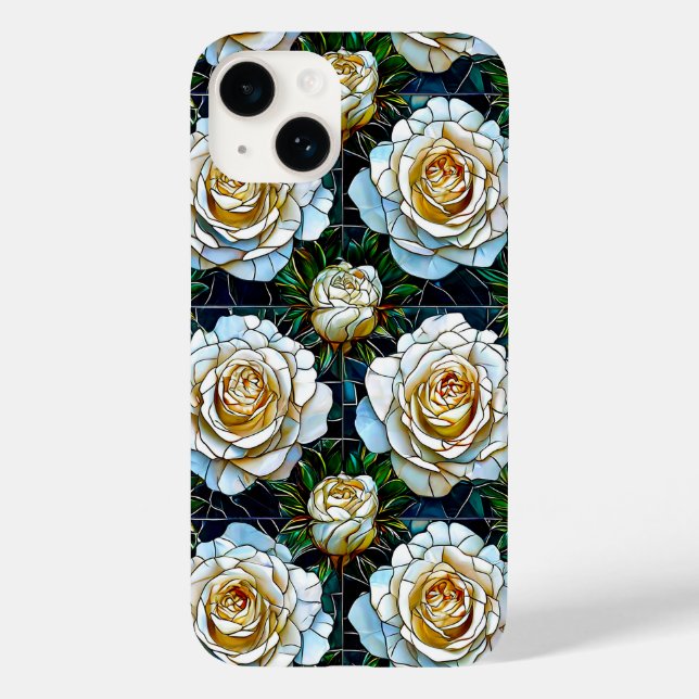 Funda De Case-Mate Para iPhone Rosas blancas flores (Reverso )