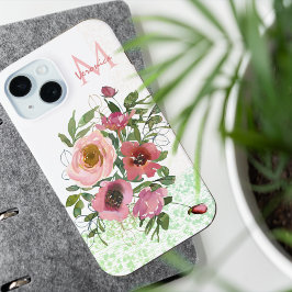 Funda Para iPhone 15 Rosas blancas rosadas