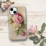 Funda Para iPhone 8 Plus/7 Plus Rosas blancas y rosas rosas rosas pintadas con la<br><div class="desc">Hermosos rosas añejos floreciendo en un suave fondo neutro.</div>