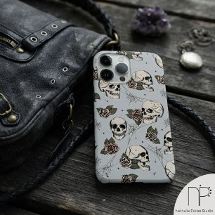 Funda Para iPhone 14 Pro Max De Case-Mate Rosas Calaveras Grises Vintage