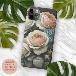 Funda Para iPhone 11 Pro Max Rosas Clásicas Chic Dibujo Botánico Arte