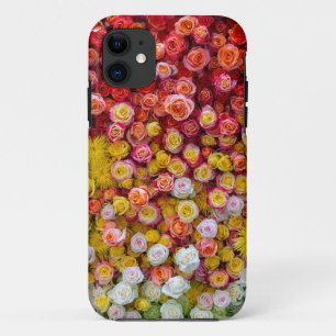 Funda Para iPhone 11 Rosas Coloridas y Crisantemos Gradiente Floral 