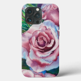 Funda Para iPhone 13 Pro Rosas de acuarela