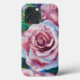 Funda Para iPhone 13 Pro Rosas de acuarela