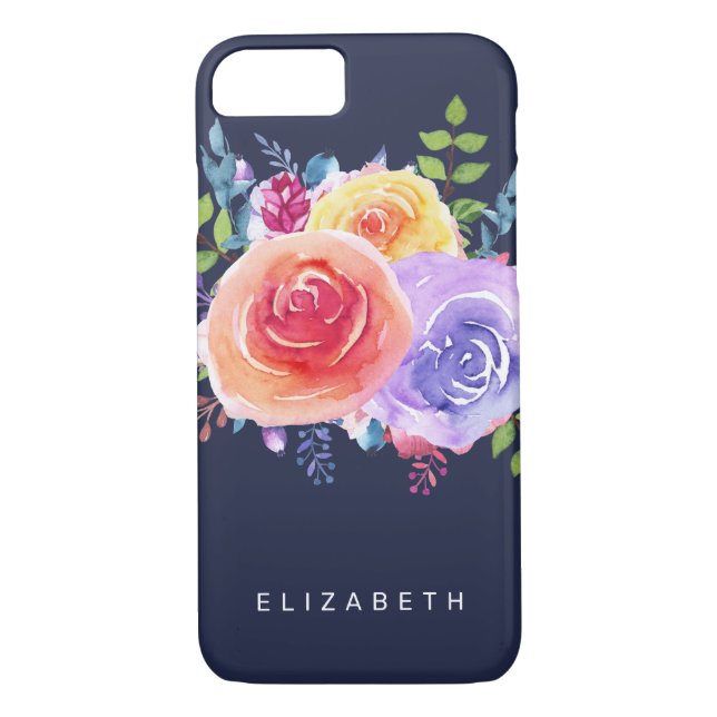 Funda De Case-Mate Para iPhone Rosas de acuarela Floral Bouquet (Reverso)