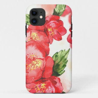 Funda Para iPhone 11 Rosas de color rojo y rosa suave de color agua Fun