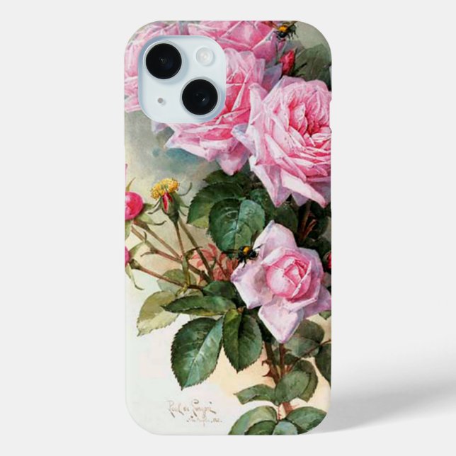 Funda De Case-Mate Para iPhone Rosas de época (Reverso )