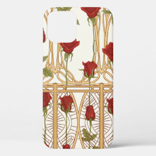 Funda Para iPhone 12 Rosas de época, patrón sin fisuras, antecedentes e
