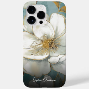 Funda Para iPhone 14 Pro Max De Case-Mate Rosas de flores acuáticas con su monograma