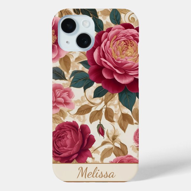 Funda De Case-Mate Para iPhone Rosas de Jardín Opulento (Reverso )