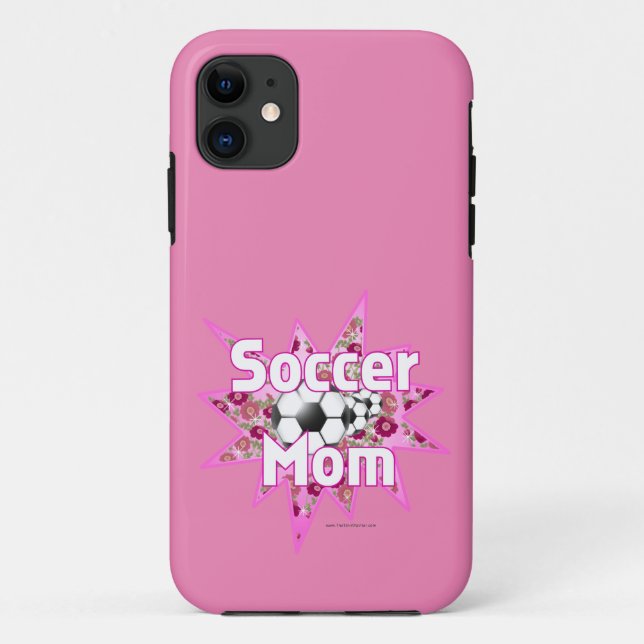 Funda De Case-Mate Para iPhone Rosas de Mamá Futbolera (Reverso)