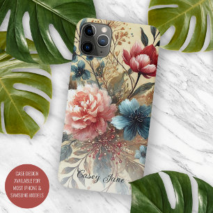Funda Para iPhone 11 Pro Max Rosas de Moda de clase Bella Artes Pintura Botánic