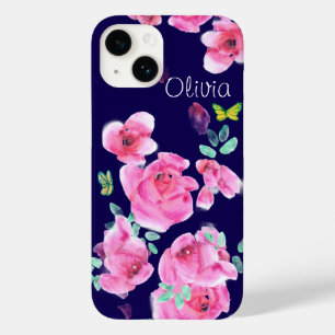 Funda Para iPhone 14 De Case-Mate Rosas de noche bajo una postal con lámpara de call