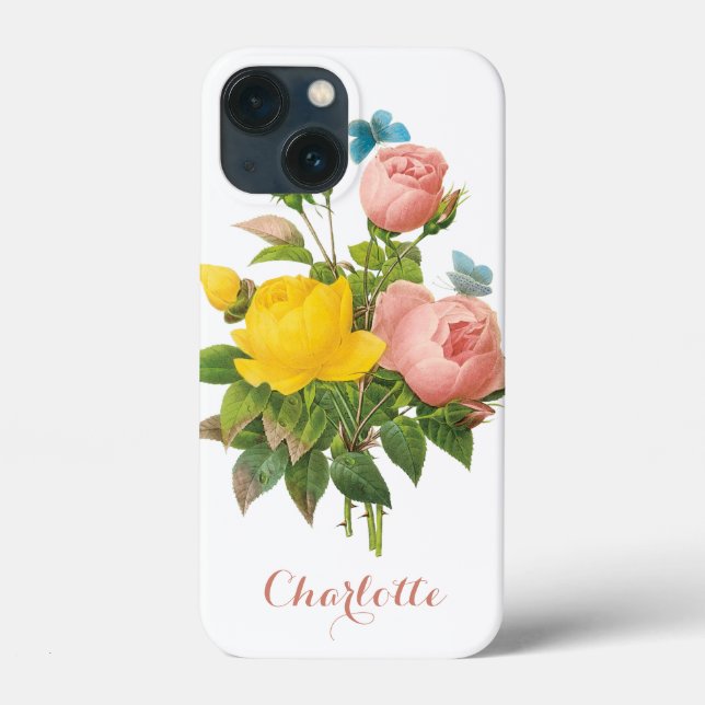 Funda De Case-Mate Para iPhone Rosas de té rosa amarillo persa de Redoute (Reverso )