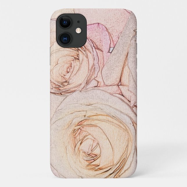 Funda De Case-Mate Para iPhone Rosas del melocotón (Reverso)