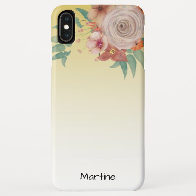 Funda De Case-Mate Para iPhone rosas elegantes en amarillo (Reverso)