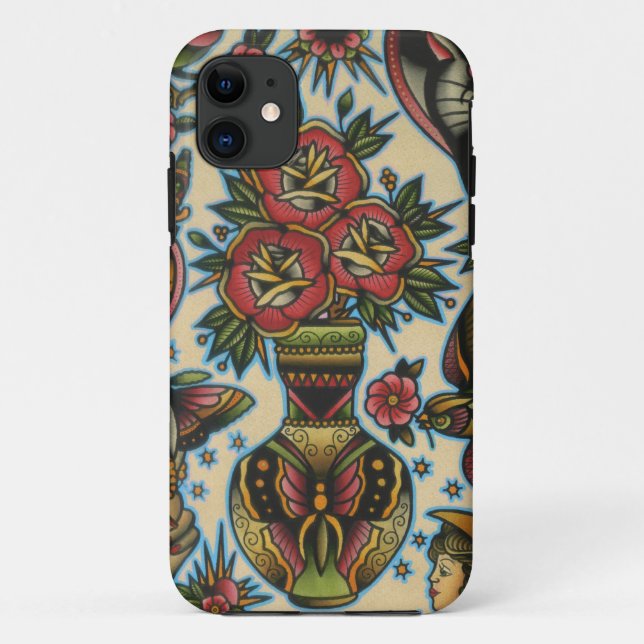 Funda De Case-Mate Para iPhone rosas en florero (Reverso)