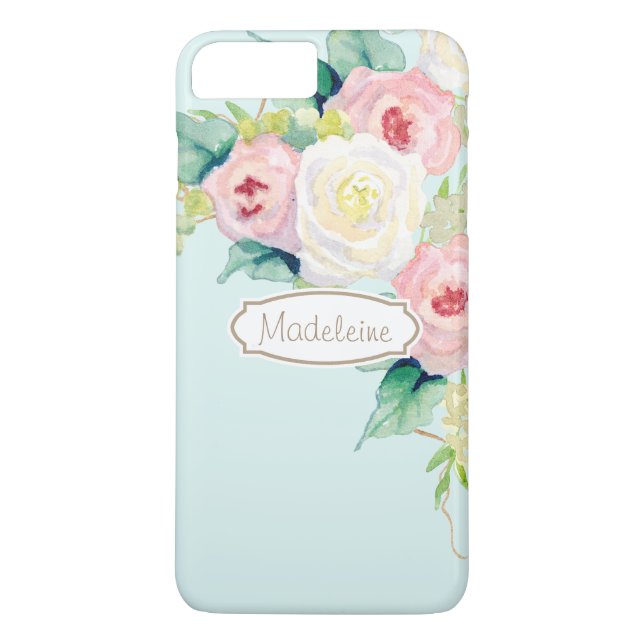 Funda De Case-Mate Para iPhone Rosas florales de acuarela moderna y atractiva (Reverso)
