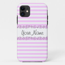 title_seo2 Rosas Lilac 'Nombre' rayado para iPhone estuche ve