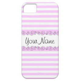 Funda Para iPhone 15 Rosas Lilac 'Nombre' rayado para iPhone estuche ve