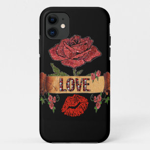 Funda Para iPhone 11 Rosas Rockabilly RAB, Amor y Pintalabios