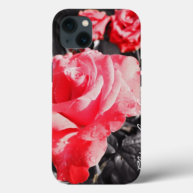 Funda De Case-Mate Para iPhone Rosas rojas románticas (Reverso )