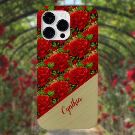 Funda Para iPhone 14 Pro Max De Case-Mate Rosas rojas románticas con bloque de color de mono