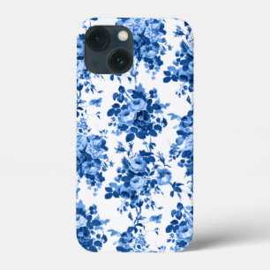 Funda Para iPhone 13 Mini Rosas románticos de la época antigua - azul sobr