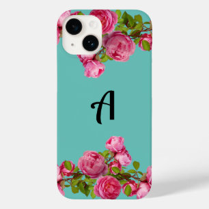 Funda Para iPhone 14 De Case-Mate Rosas rosadas coloreadas iniciales l Azul lindo
