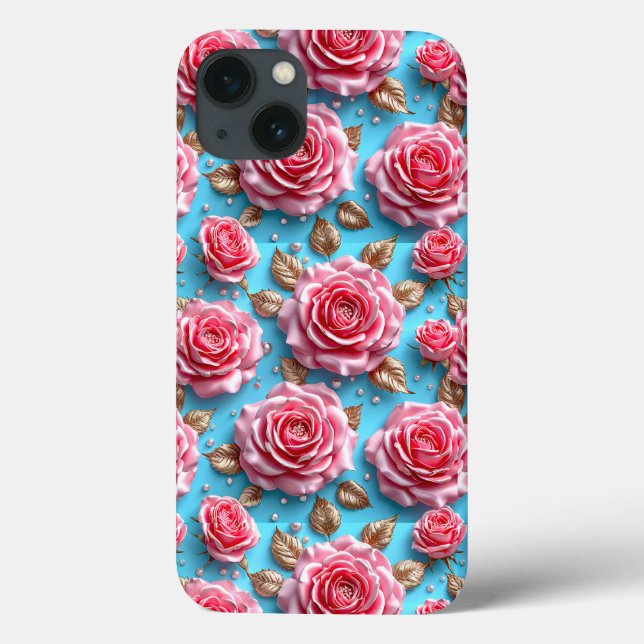Funda De Case-Mate Para iPhone Rosas rosados 3d (Reverso)