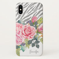 Rosas rosados elegantes del estampado de zebra